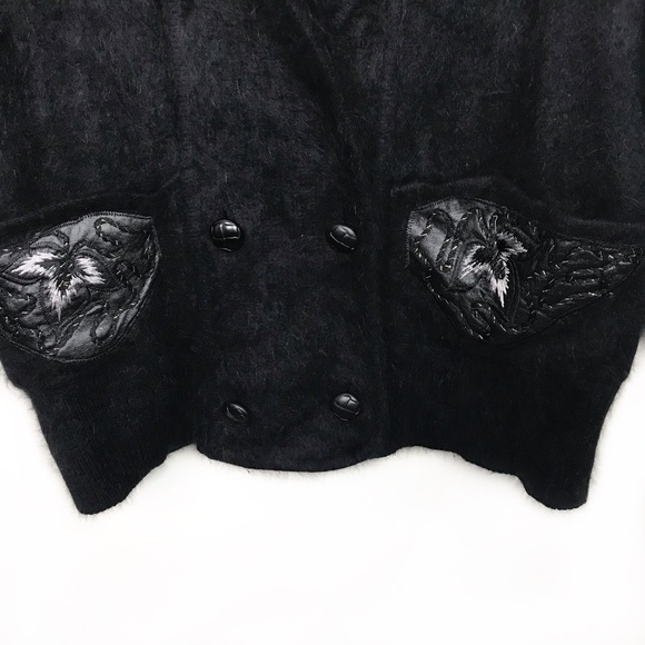 Black Angora Western Style Jacket - Picture 7 of 13